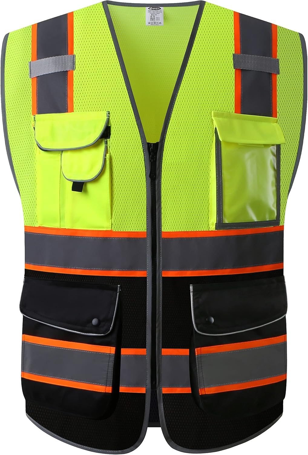 JKSafety Safety Vest for Men Women Reflective Hi Vis JK150 Green 3XL
