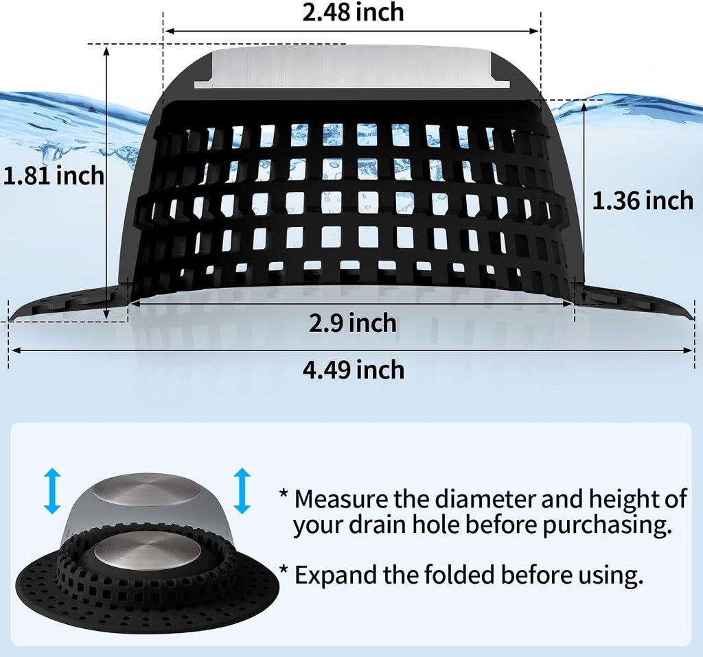 Aluvor Shower Drain Hair Catcher Bathtub Drain Cover Sink Drain Protector