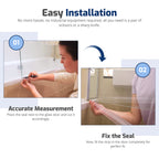 NYCENT Pre Curved Shower Door Seal Strip for 4-6mm Curved Glass – 90cm Long Pre Curved Shower Screen Seal Strip that Covers up to 20mm Gap - Perfect Transparent Shower Screen Seal Replacement