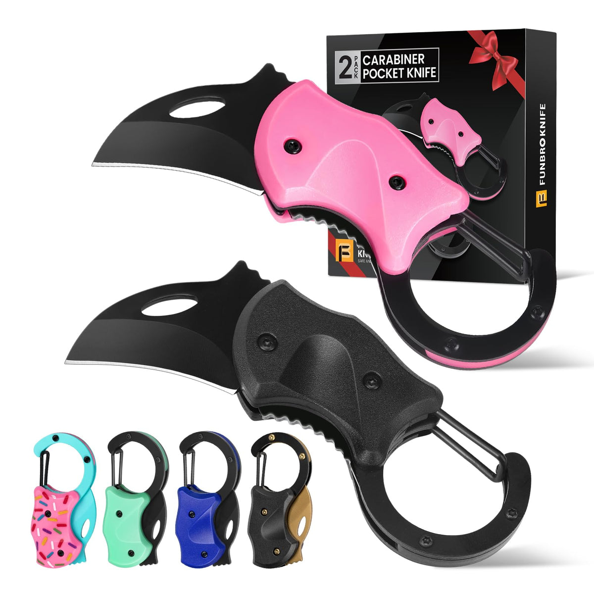 FUNBRO Small Pocket Knife, Cool Box Cutter with 1.34 Inch Sharp Blade