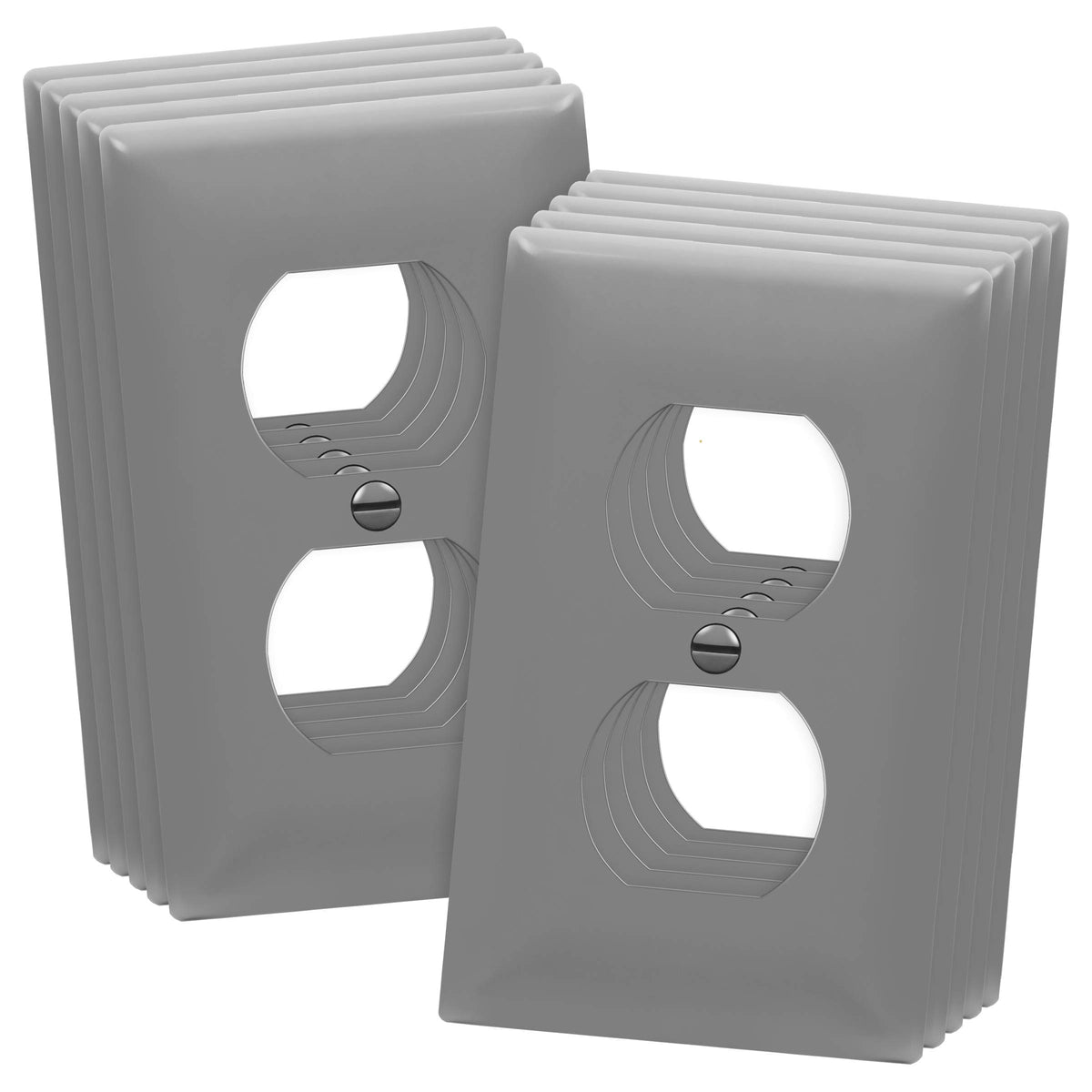ENERLITES 10 Pack Outlet Covers Wall Plate for Duplex Receptacle, White