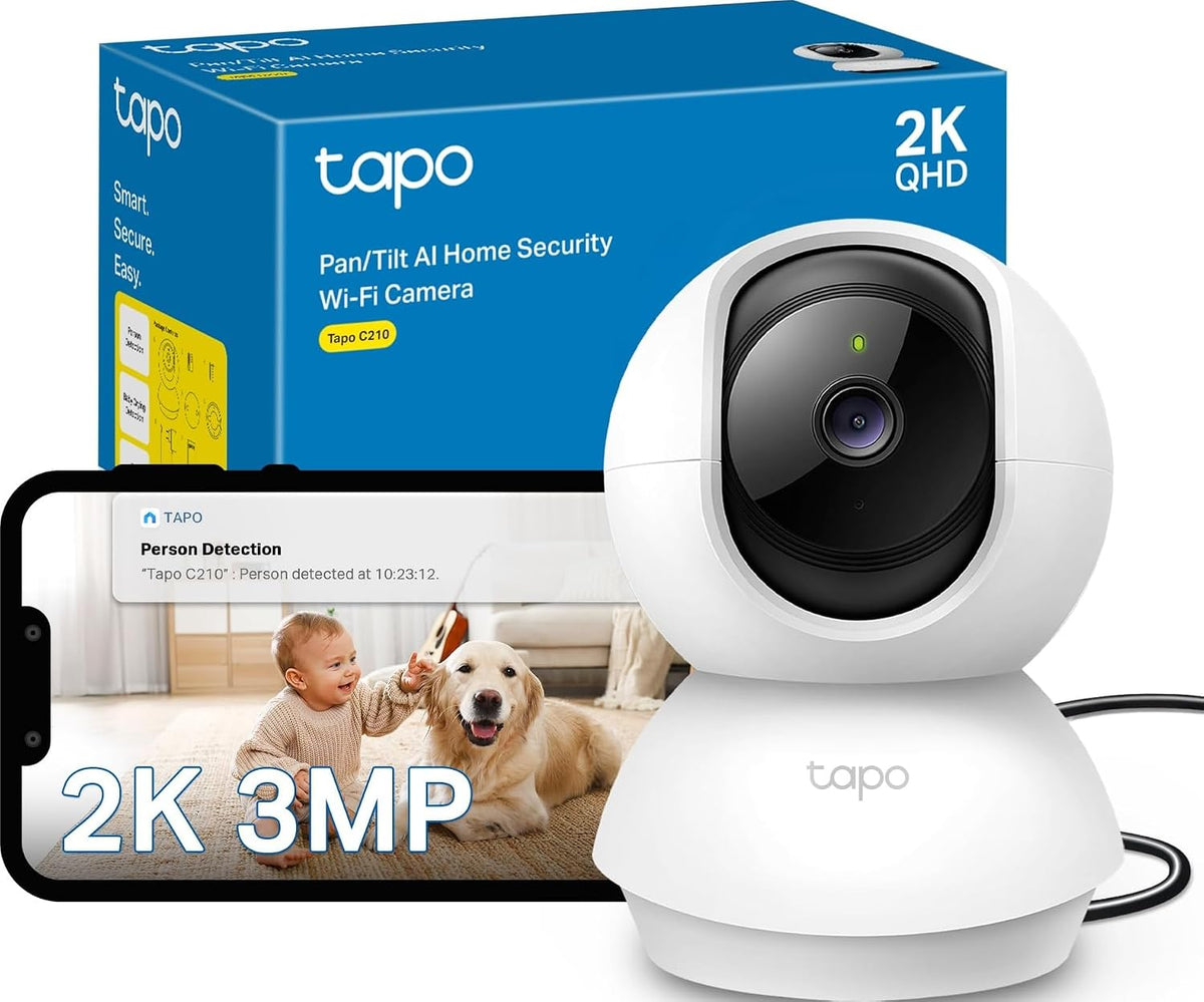 Tapo C210 2K 3MP Pan/Tilt Indoor Security Camera Pet Camera House Security