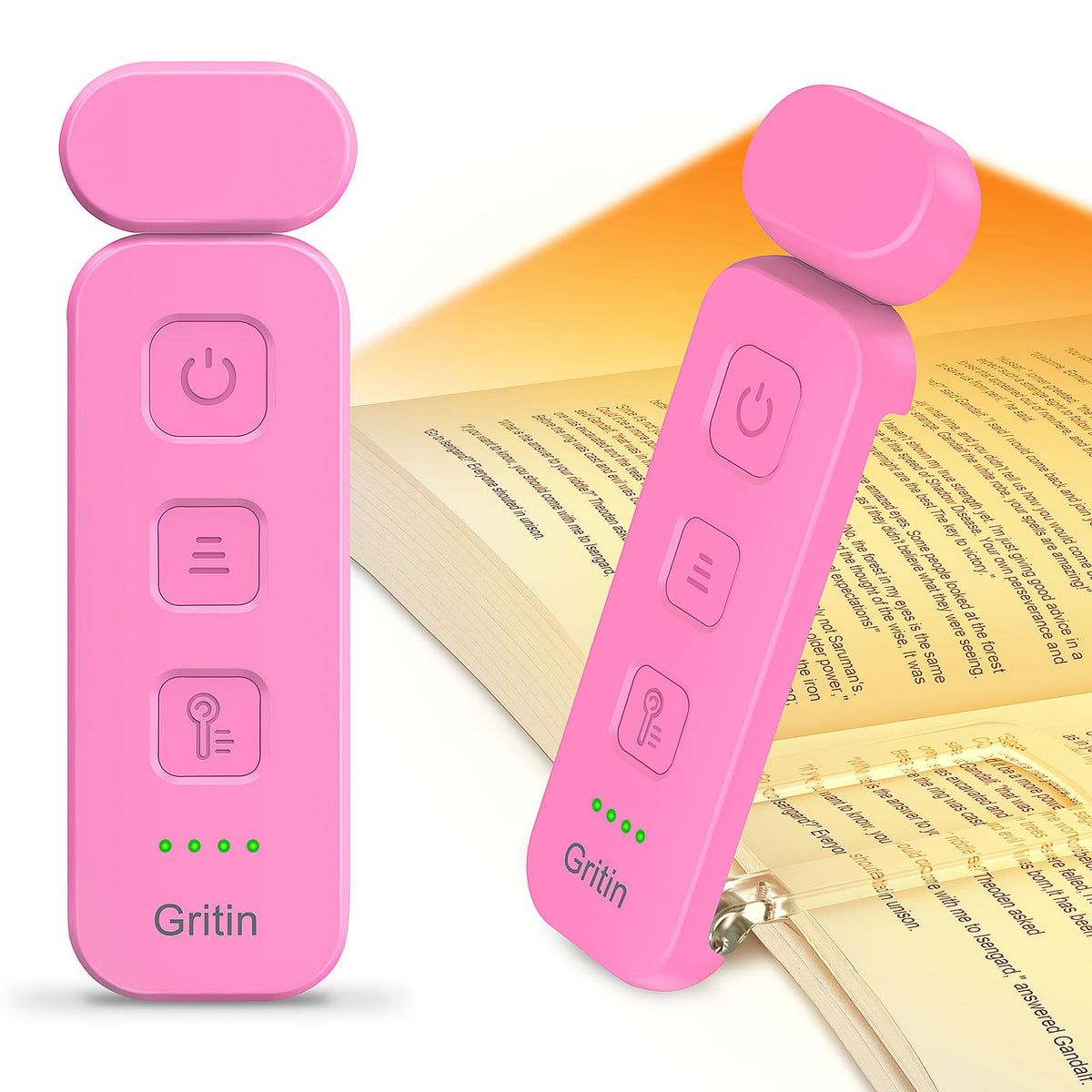Gritin Reading Light, Rechargeable Book Light for Reading in Bed