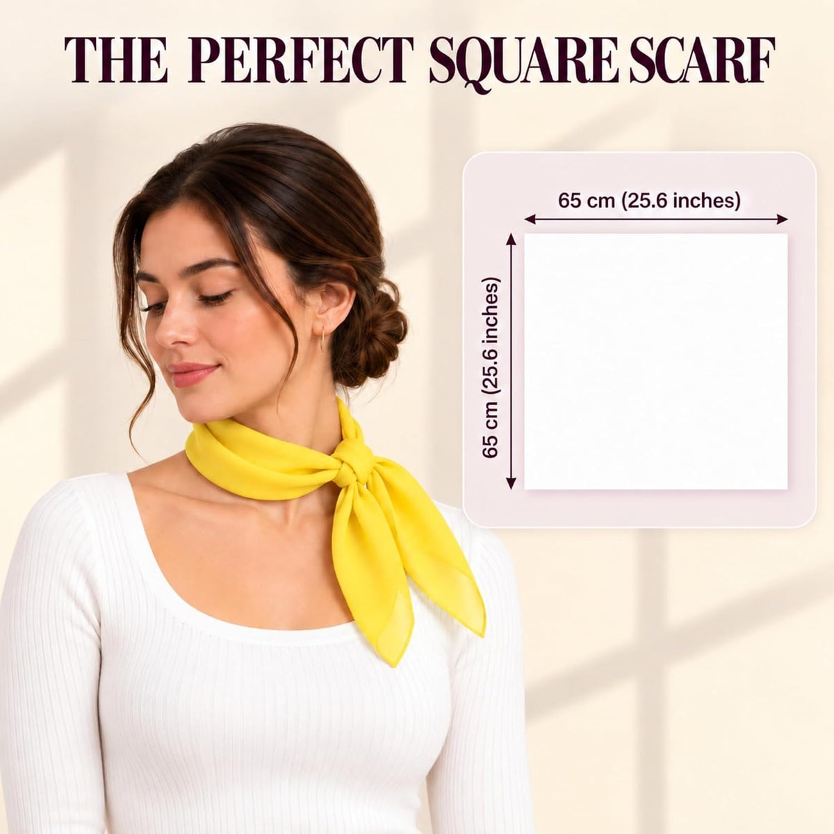 WESTEND CHOICE Square Chiffon Scarves Women's Neck Scarf 50s Retro Bandana