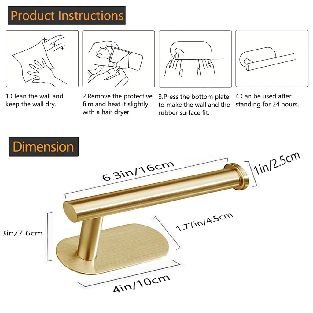 JOPOFI Toilet Paper Holder - Adhesive Toilet Paper Holder - Matte Black