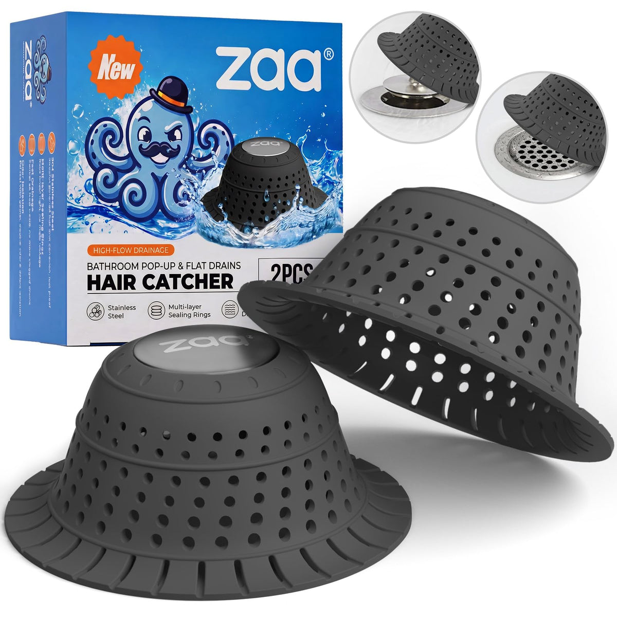 zaa Shower Drain Hair Catcher Bathtub Drain Strainer Sink Drain Protector