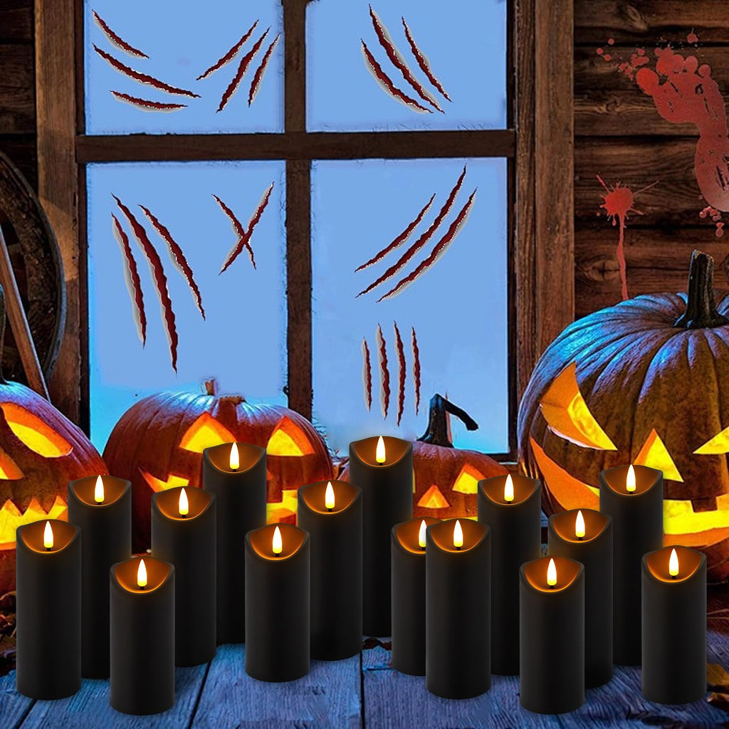 YOROXRG Solar flameless Candles Outdoor Waterproof,Dusk to Dawn Outdoor Lighting, Flickering fameless Reusable LED Light Candles for Lantern Garden Camping and Home Decor, 3D Wick (3"X6") Set of 2