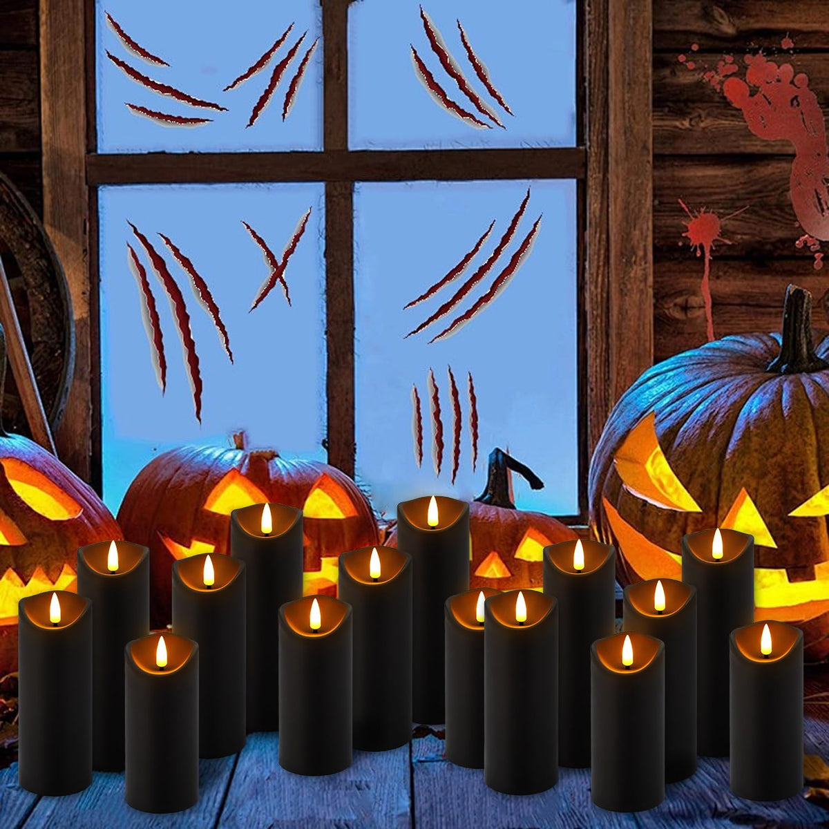 YOROXRG Solar flameless Candles Outdoor Waterproof,Dusk to Dawn Outdoor Lighting, Flickering fameless Reusable LED Light Candles for Lantern Garden Camping and Home Decor, 3D Wick (3"X6") Set of 2