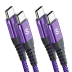 2-Pack 2m 60W USB C to USB C Charger Cable, PD Type C Super Fast Charging for iPhone 17 air 16 15 MacBook iPad Pro, Samsung Flip Fold 7 6 5 S26 S25 S24 S23 Ultra, Steam Deck, Nintendo Switch etc