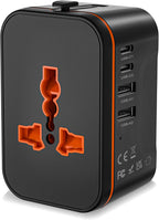Universal Travel Adapter Worldwide with 2 USB C and 2 USB A Ports, International Travel Plug Adapter Worldwide USB Travel Adaptor All in One Universal Charger Power Adapter for European EU US UK AUS