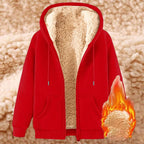 Womens Teddy Fleece Hoodies Sherpa Lined Fuzzy Jacket with Pockets Full Zip Hooded Adjustable Sweatshirts Ladies Winter Warm Jumper Coat Outwear Thermal Outfits Clothing