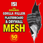 Gorilla Filler Plasterboard & Drywall Mesh Tape | Fills Cracks - Easy to Apply (Self Adhesive) | 50mm x 50m (White, 50m)