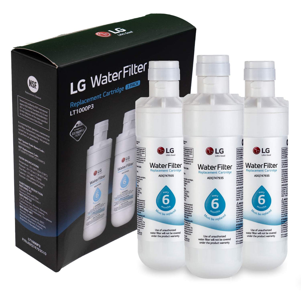 LG LT1000P - 6 Month / 200 Gallon Capacity Replacement Refrigerator Water Filter (NSF42, NSF53, and NSF401) ADQ74793501, ADQ75795105, AGF80300704, or AGF80300705 White