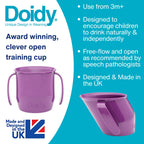 Doidy Cup, Open Cup for Training Baby 6 Months-3 Years, 200ml, Slanted Weaning Cup with Handles for Learning to Drink, BPA Free (Orange)