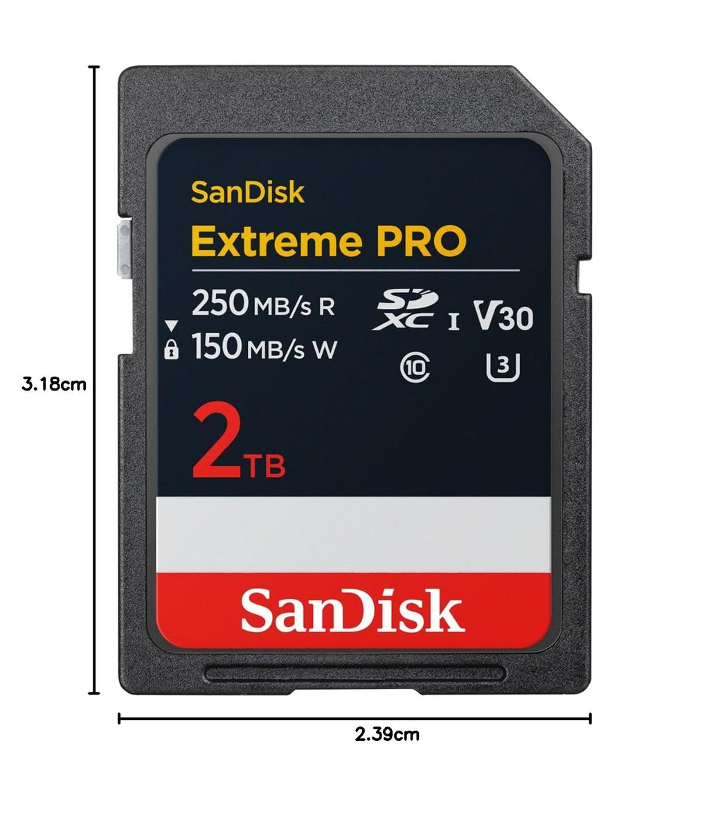 SanDisk 1TB Extreme PRO SDXC card, SD Card, V60 Memory card, 6K & 4K UHD, up to 280 MB/s, Shock, Temperature, Water and X-Ray Proof, RescuePro Deluxe data recovery software, UHS-II, Class 10, U3
