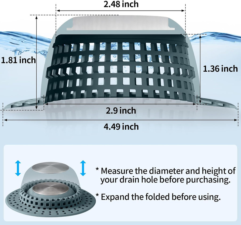 Aluvor Shower Drain Hair Catcher Bathtub Drain Cover Sink Drain Protector