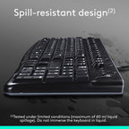 Logitech MK120 Wired Keyboard and Mouse Combo for Windows, Optical Wired Mouse, Full-Size Keyboard, USB Plug-and-Play, Compatible with PC, Laptop, QWERTY UK English Layout - Black