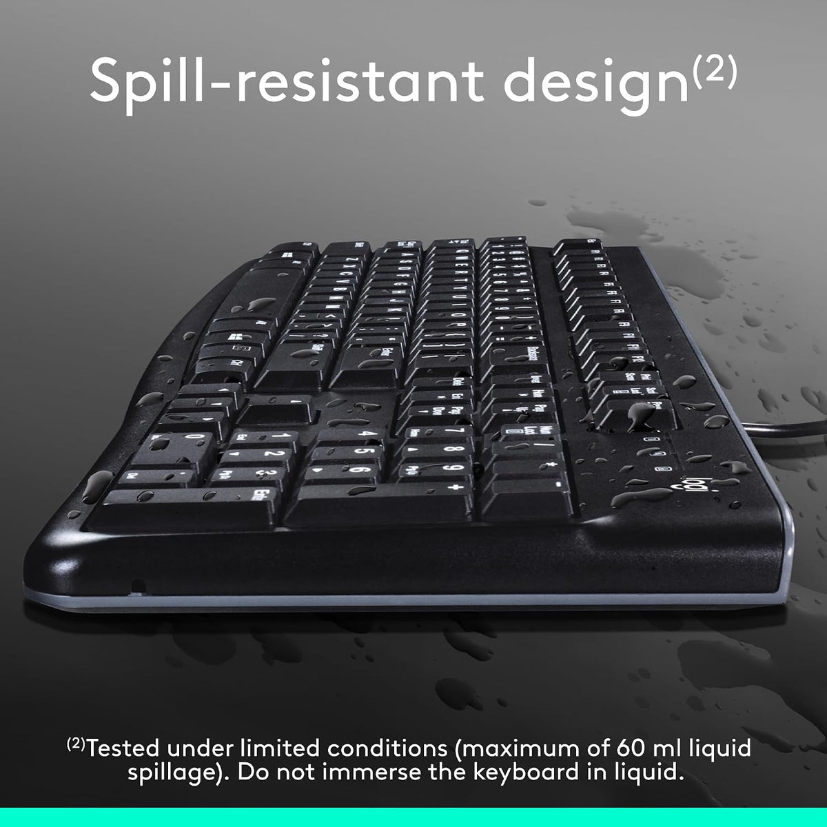 Logitech MK120 Wired Keyboard and Mouse Combo for Windows, Optical Wired Mouse, Full-Size Keyboard, USB Plug-and-Play, Compatible with PC, Laptop, QWERTY UK English Layout - Black