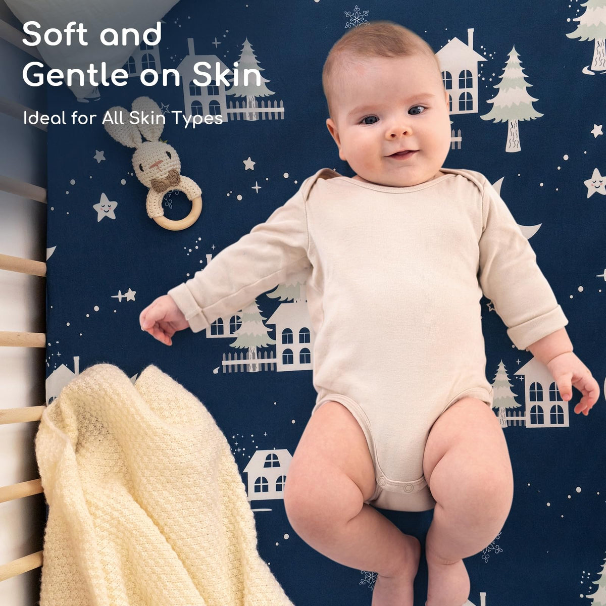 Next to Me Crib Sheets 83x50 cm Fitted 2 Pack Bedside Crib Sheets