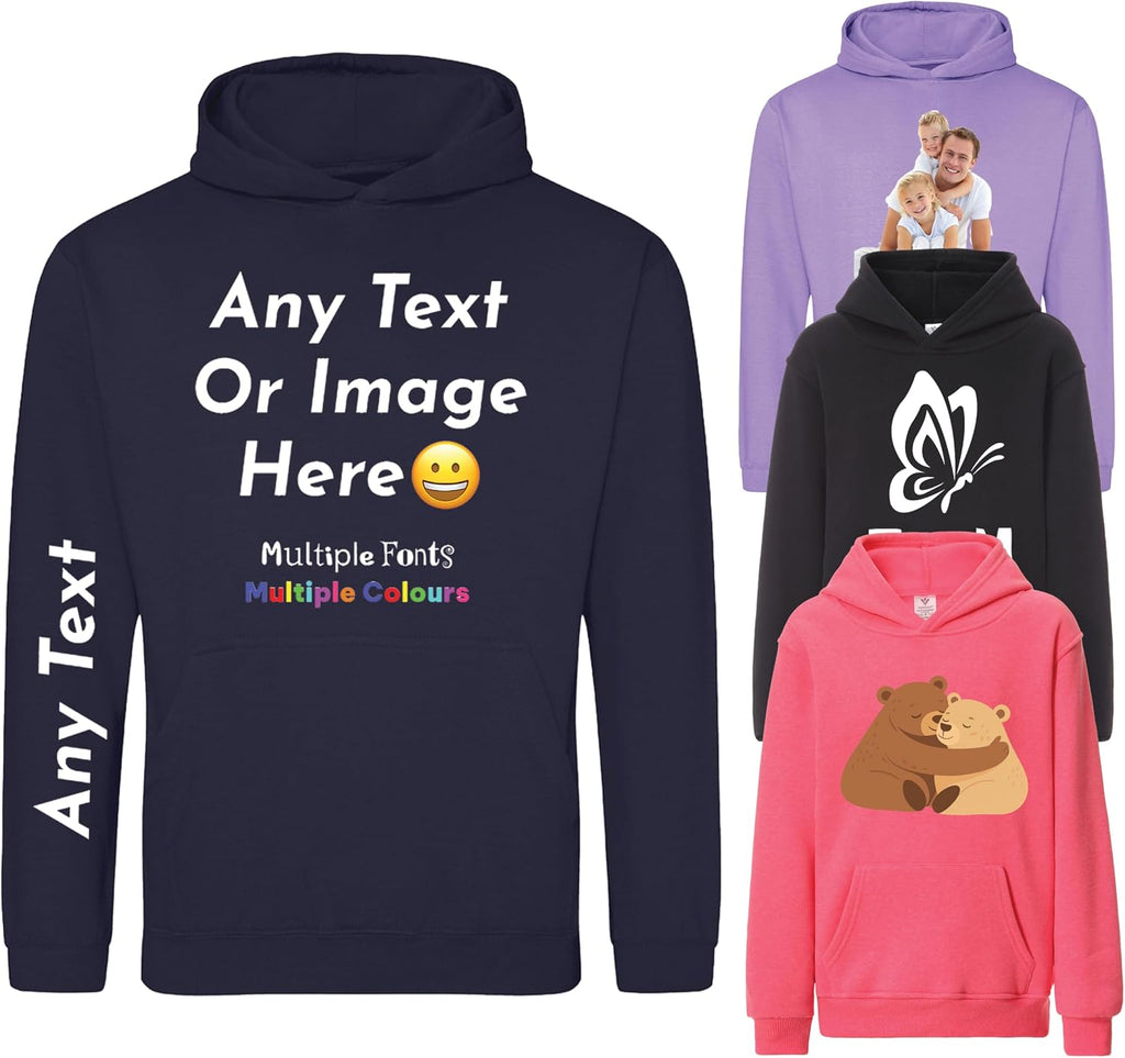Varsany Personalised T Shirts Mens Womens Kids UK - Customised T Shirt with Any Text and Photo, Long-Lasting Printing - Design Your Own Custom T Shirt