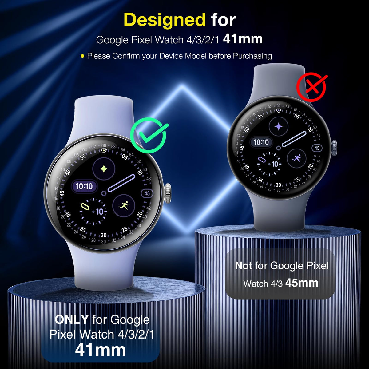 LK 6 Pack Screen Protector for Apple Watch Series 9 8 7 41mm/Series SE 6 5 4 40mm, Screen Protector Compatible for Apple Watch 40/41mm, High Definition, Bubble Free, Clear Flexible TPU Film
