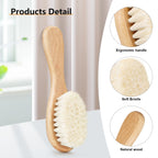 Baby Hair Brush with Wooden Handle and Super Soft Goat Bristles for Newborns, Infant, Toddlers, Kids