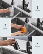 FORIOUS Kitchen Faucet with Cup Washer, Pull Down Sprayer, Brushed Nickel