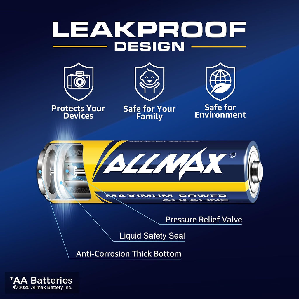 Allmax AA (LR6) Maximum Power Alkaline Batteries (12 Count) – 1.5V