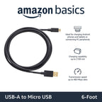 Amazon Basics 5-Pack Micro USB Cable, USB 2.0, 3 m, Black