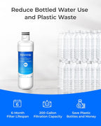 Waterdrop ADQ747935 Refrigerator Water Filter and Air Filter, 3 Combo