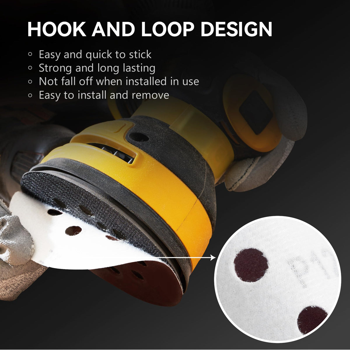 S SATC Sanding Discs 60 Grit 110Pcs Orbital Sander Discs 125mm Hook and Loop Round Orbital Sander Pads for Sanding