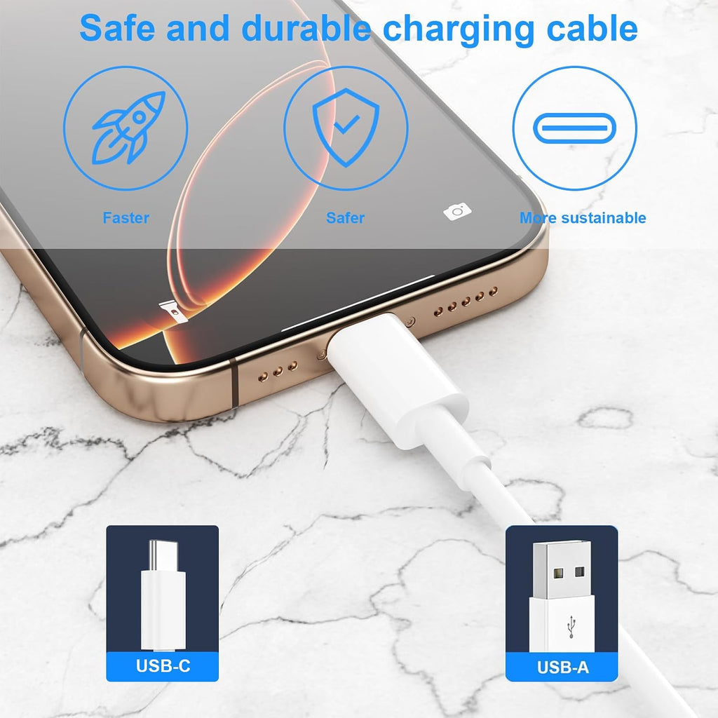 BSTOEM USB C Charger Cable, USB A to USB C Cable 2Pack 1M+2M, Type C Cable