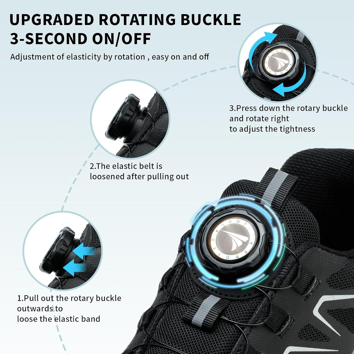 Safety Trainers Men Women Steel Toe Cap Trainers Lightweight Work Safety Shoes Breathable Non Slip Steel Toe Cap Boots Swivel Buckle Shoelaces