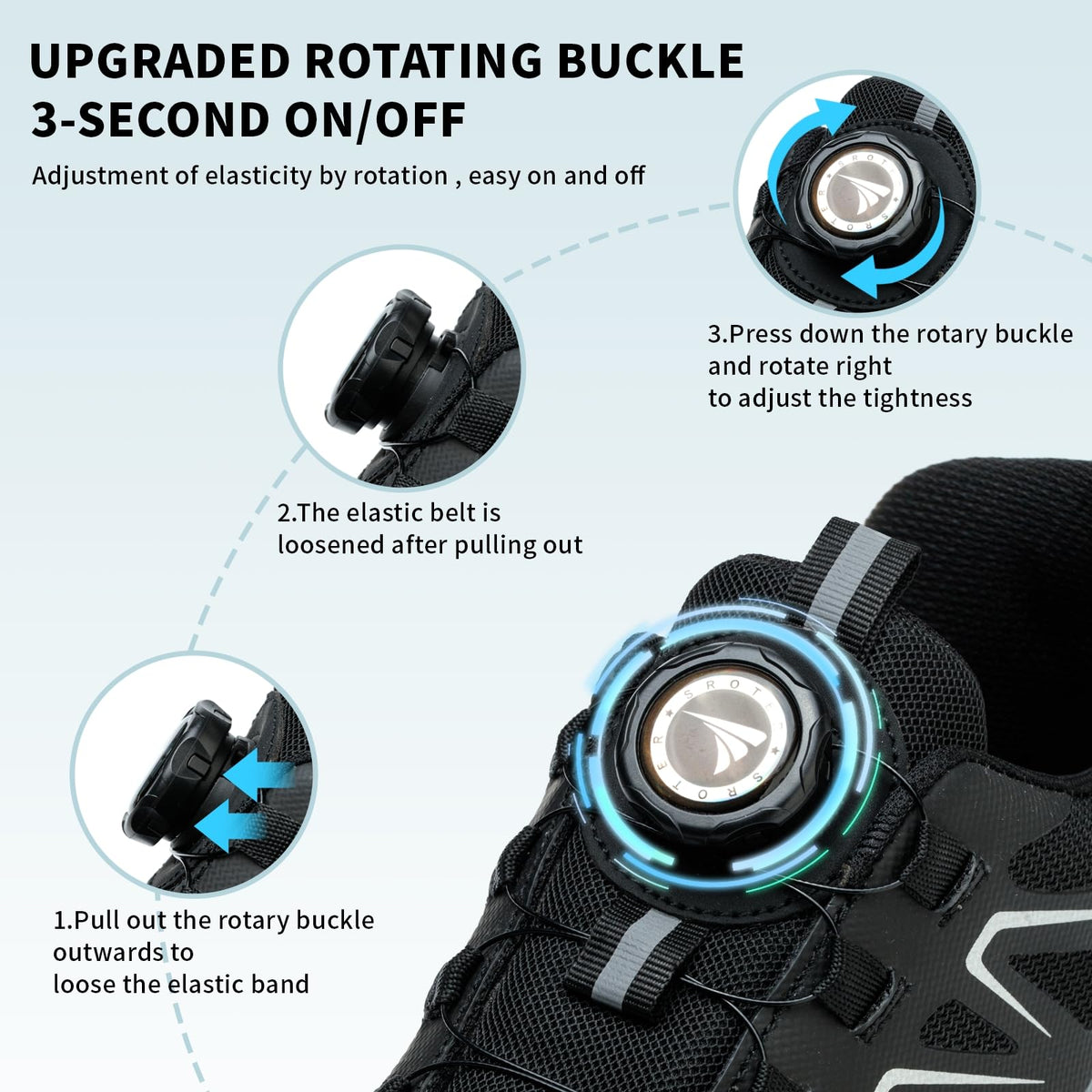 Safety Trainers Men Women Steel Toe Cap Trainers Lightweight Work Safety Shoes Breathable Non Slip Steel Toe Cap Boots Swivel Buckle Shoelaces