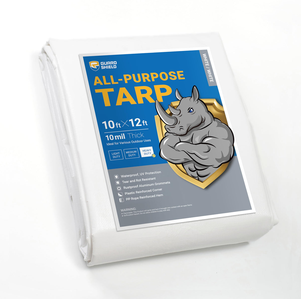 GUARD SHIELD Heavy Duty Tarp 20x30 Feet Silver/Black Multi Purpose Thick Waterproof Poly Tarp Cover 10mil