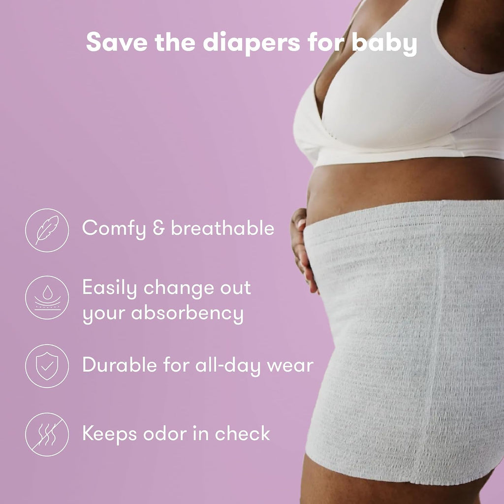 Frida Mom Postpartum Disposable Knickers | Microfibre Boyshort Cut Knickers with Super Soft, Stretchy and Breathable Fabric | Size Regular, 8ct