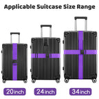 WISYOK Luggage Straps Extended, 4 Pack, 130-250cm Adjustable, Pink SkyBlue