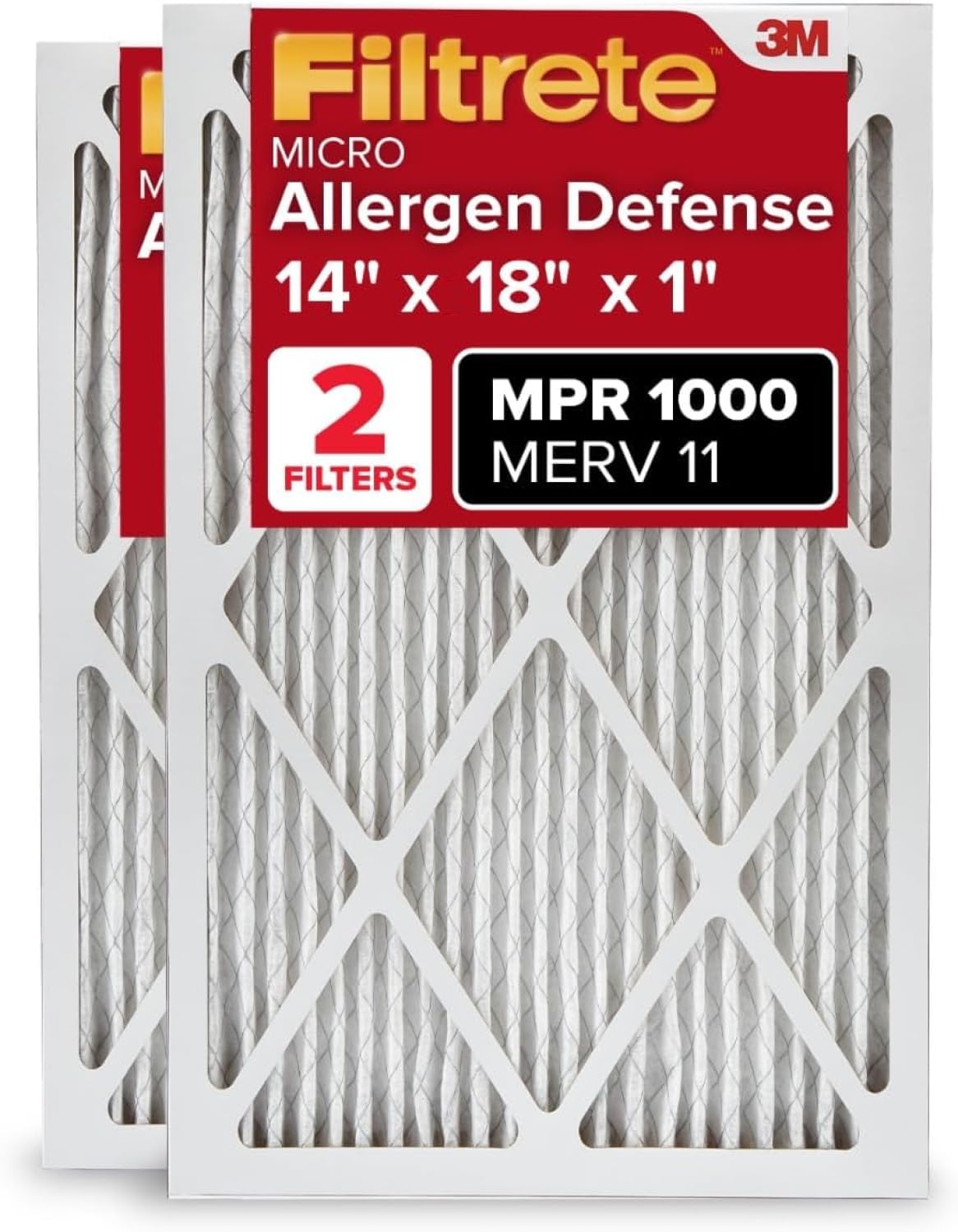Filtrete 20x25x1 Air Filter, MERV 11, MPR 1000, 2 HVAC Filters