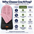 CrocnFrog Universal Baby Bunting Footmuff - Cosy Toes Fit Toddler Foot Muff for Stroller, Buggy, Pushchair & Pram Footmuffs Comes with Warm and Soft Polar Fleece Water, Wind