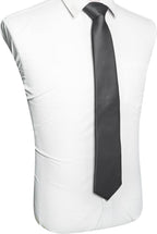 RBOCOTT Solid Color Tie Mens Necktie for Business and Wedding Party