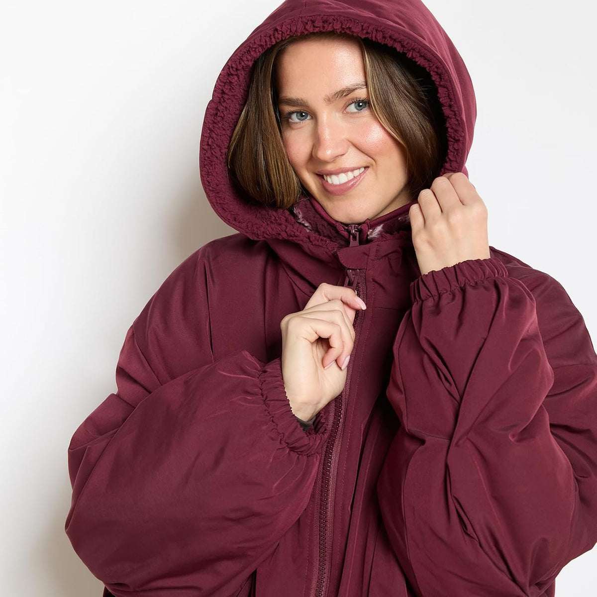 OHS Adults Drying Robe, Gifts for Women Outdoor Water-Resistant Changing Robe Womens Jacket Comfy Sherpa Privacy Robes for Women Men, Stay Dry Swimming Camping Drying Robes - S/M, L/XL