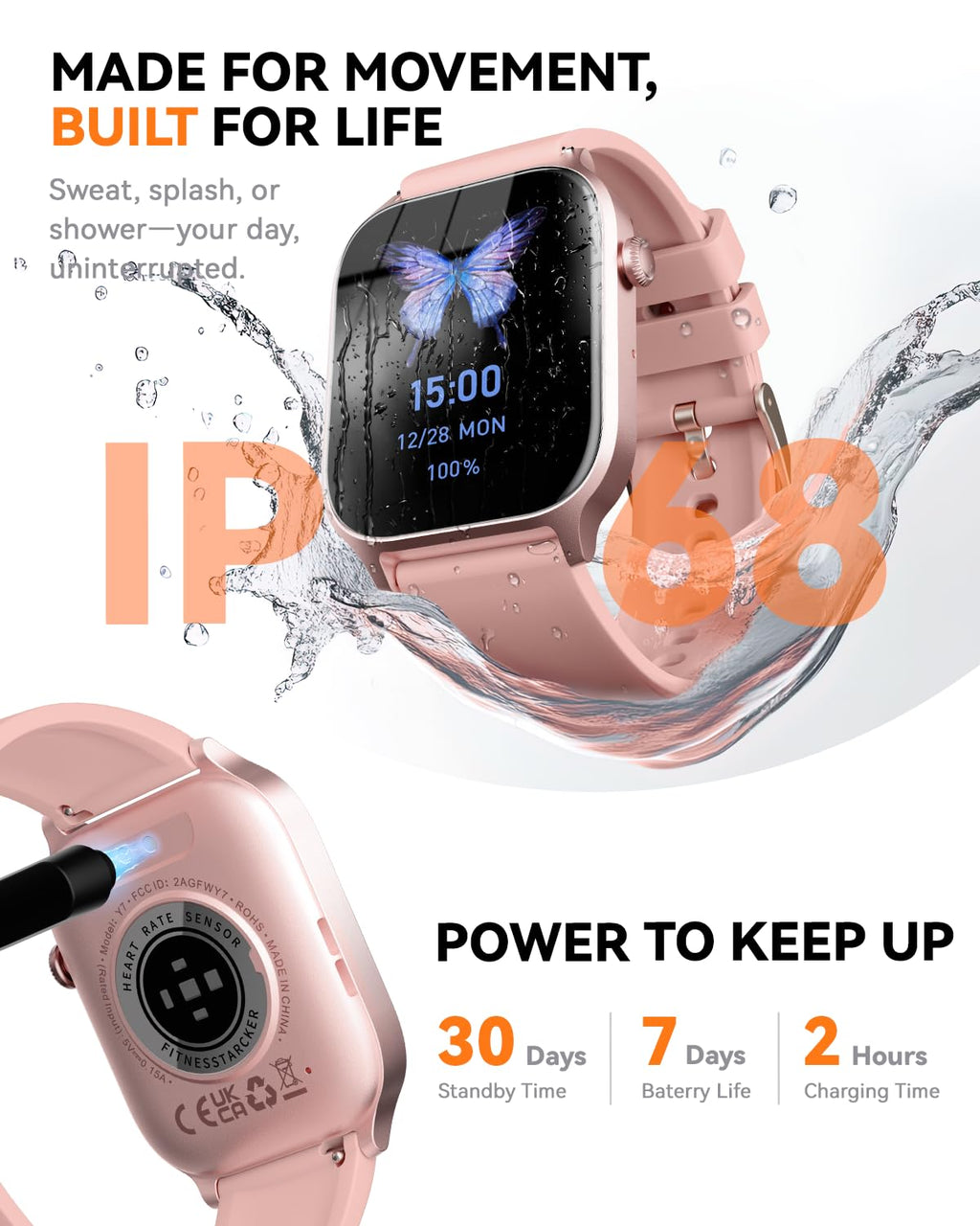 Smart Watch for Men Women- Answer/Make Call, 2026 IP68 Waterproof Fitness Tracker Watch with Sleep Step Counter Activity Smartwatch for Samsung Android iPhone iOS (Deep Burgundy, 1.83)