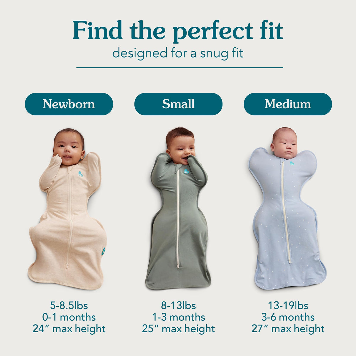 Love To Dream Swaddle Up, S 3.5-6kg, Olive Twigs, 1.5 Tog