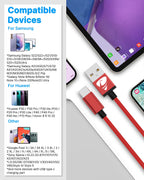 USB C Charger Cable 3M 2Pack Type C Charger Fast Charging 3A Lead Braided for Samsung Galaxy S23 S22 S21 S20 S10 S9 S8 A12 A13 A20e A21s A53 A70,Google Pixel 7 6,Huawei P30 P40,Sony Xperia,Switch,PS5