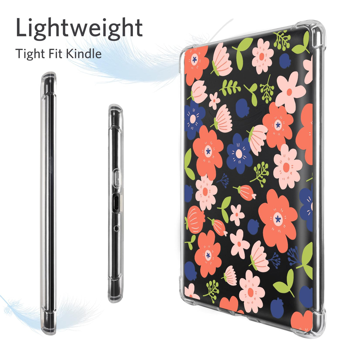 CoBak Clear Case for 6" Kindle 11th Generation 2024 and 2022 - Ultra-Slim Soft TPU Transparent Cover with Hand Strap, Lightweight & Durable Protection, Rose Gold