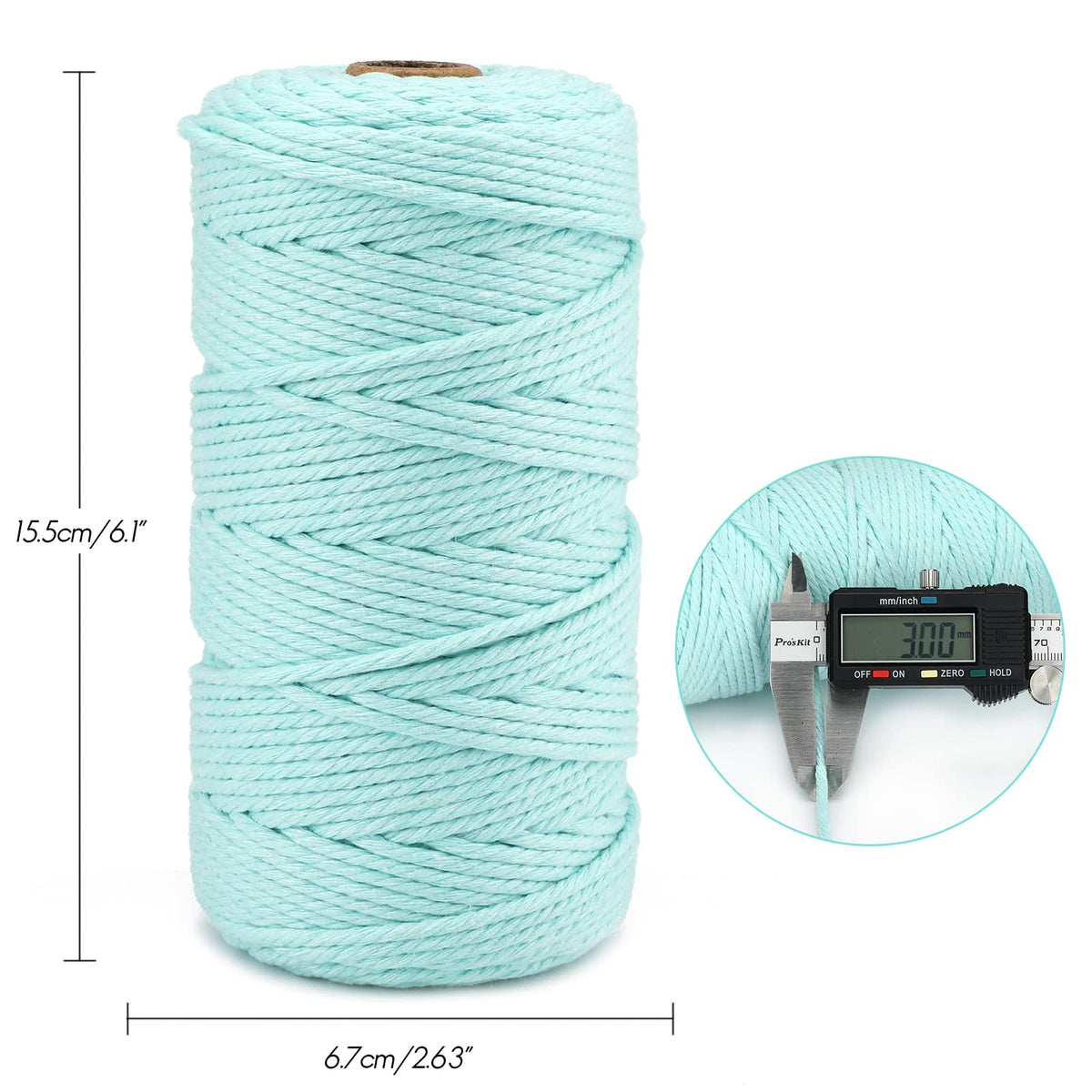 jijAcraft 50M White Cotton String: 2MM Cooking String for DIY Crafts