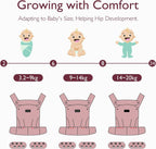 Momcozy Baby Carrier for 3-24M/3.2-20kg, Waist 64-127cm, Cotton Black
