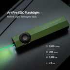 OLIGHT ArkPro EDC Flat Flashlight Rechargeable, Pocket Light, Black CW