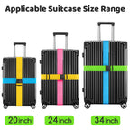 WISYOK Luggage Straps Extended, 4 Pack, 130-250cm Adjustable, Pink SkyBlue