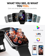 Smart Watch for Men Women- Answer/Make Call, 2026 IP68 Waterproof Fitness Tracker Watch with Sleep Step Counter Activity Smartwatch for Samsung Android iPhone iOS (Deep Burgundy, 1.83)